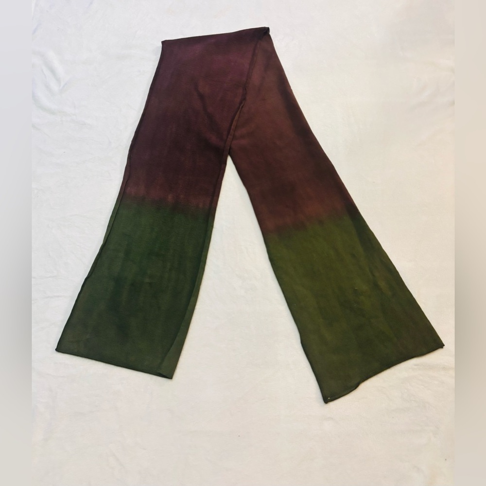 Scarf - Ombred in Green and Burgundy EUC